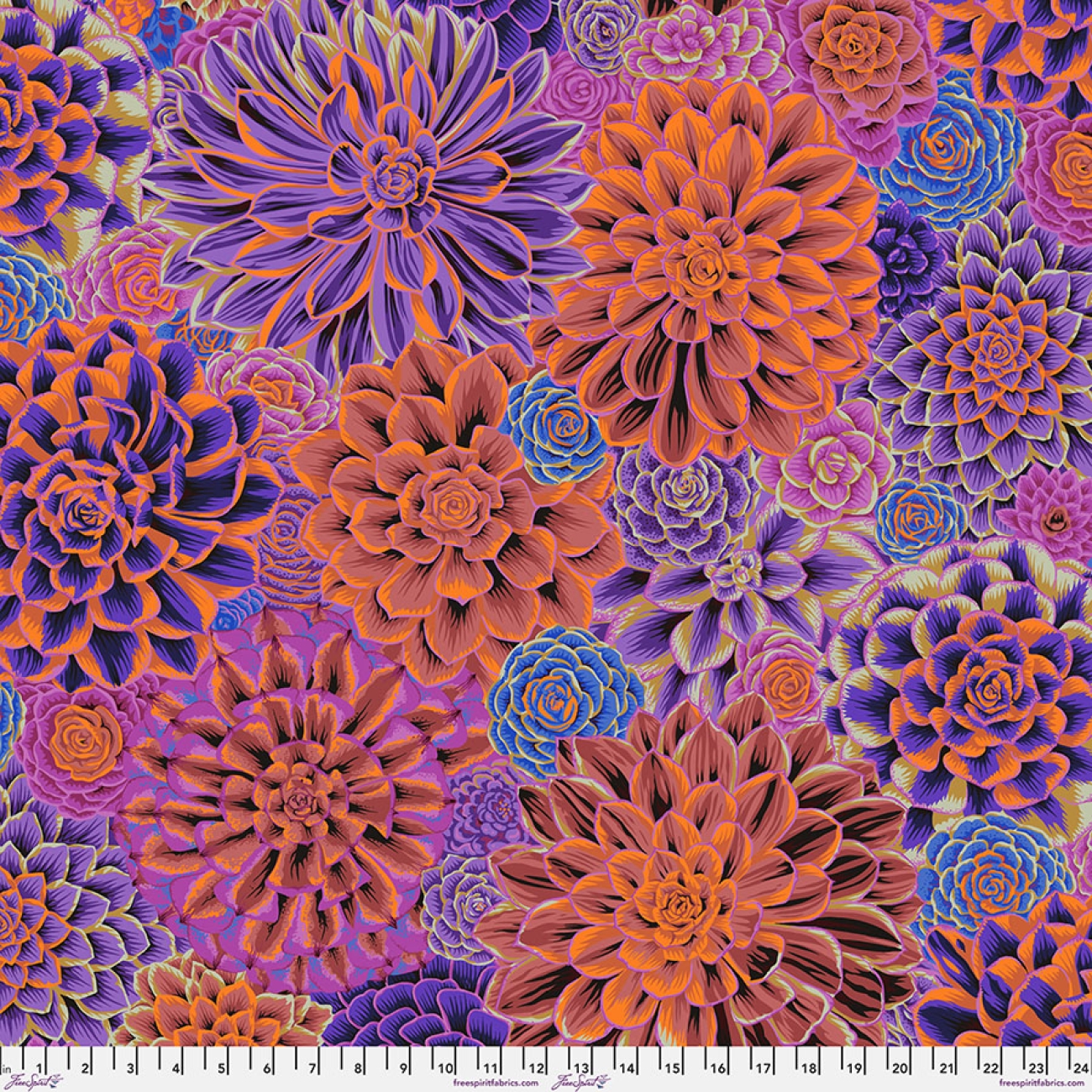 Patchwork Baumwolle - Kaffe Fassett - House Leeks - Purple - February 2025